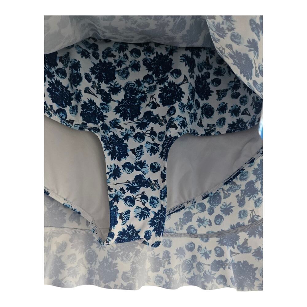 Albion Santorini Swim Skirt Bottoms Womens Size L High Waist Floral Blue Ruffle - Picture 5 of 8